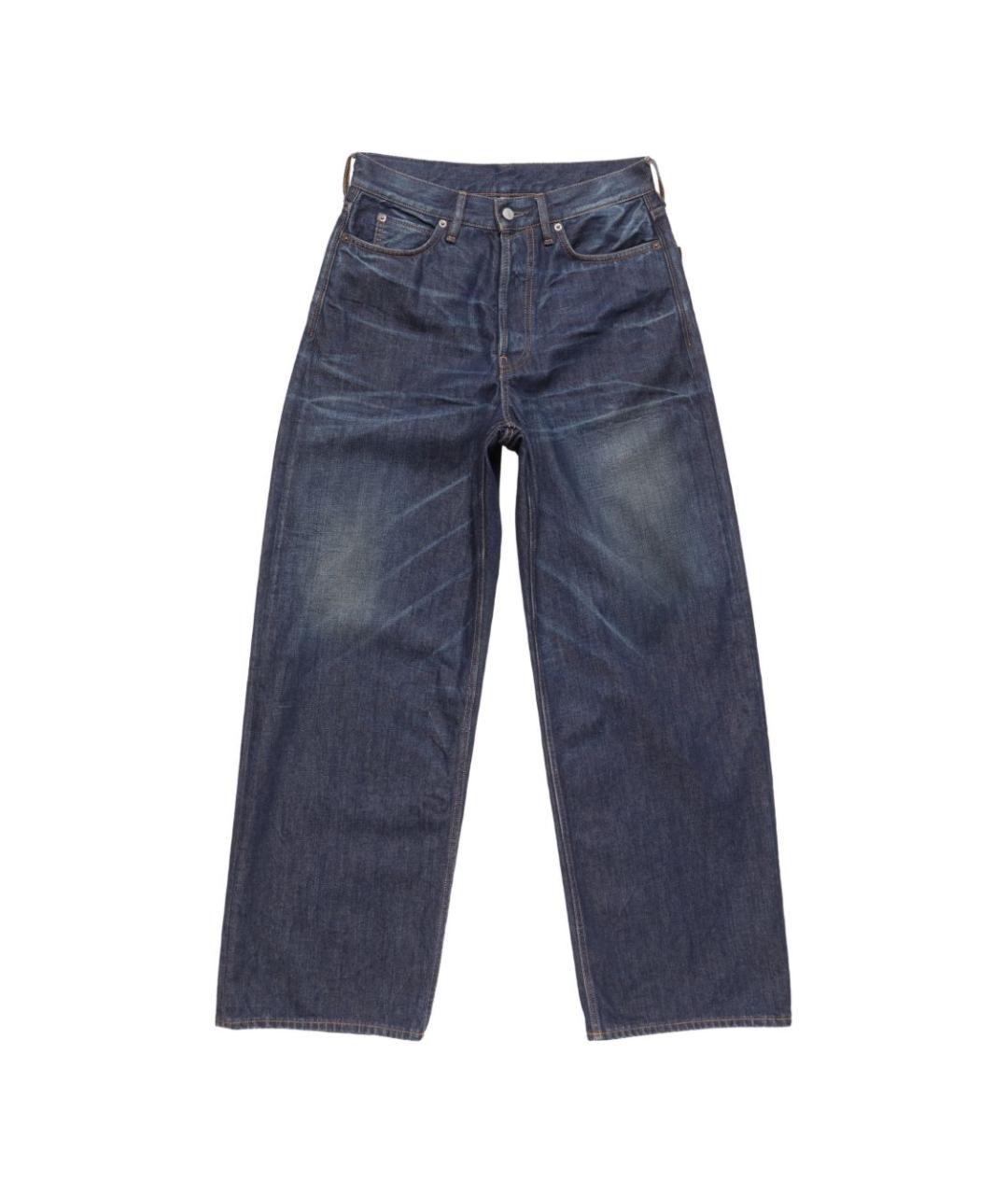 ACNE STUDIOS Синие хлопковые прямые джинсы, фото 1