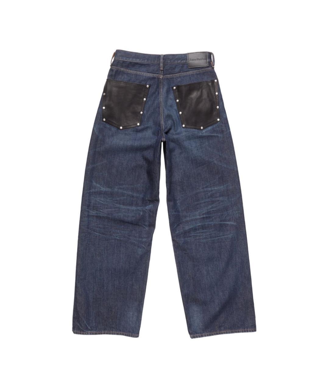 ACNE STUDIOS Синие хлопковые прямые джинсы, фото 2