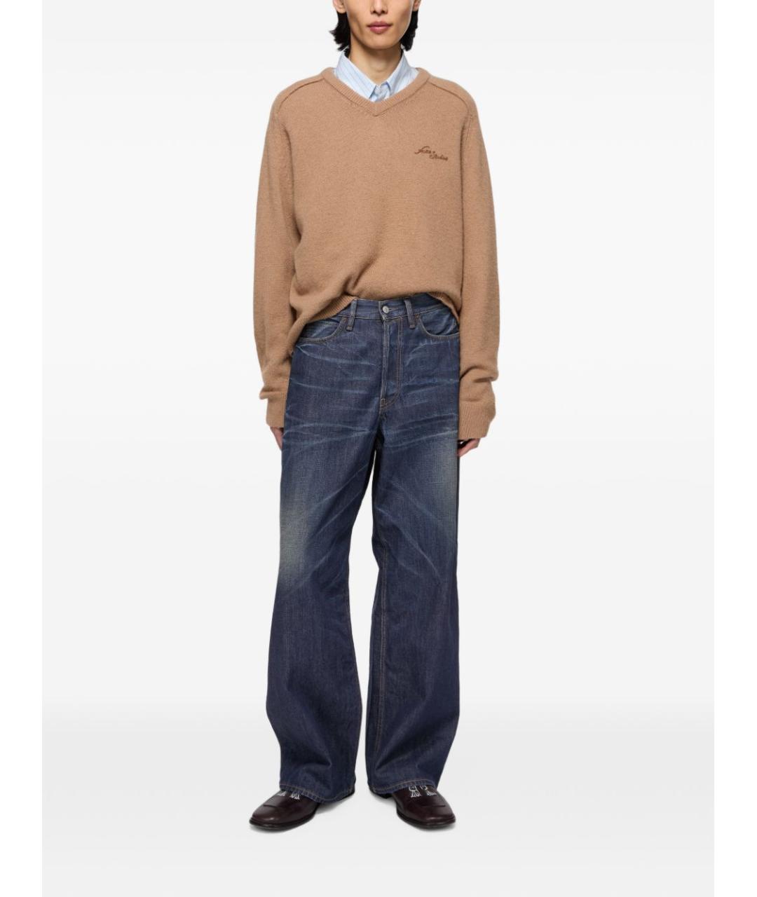 ACNE STUDIOS Синие хлопковые прямые джинсы, фото 4