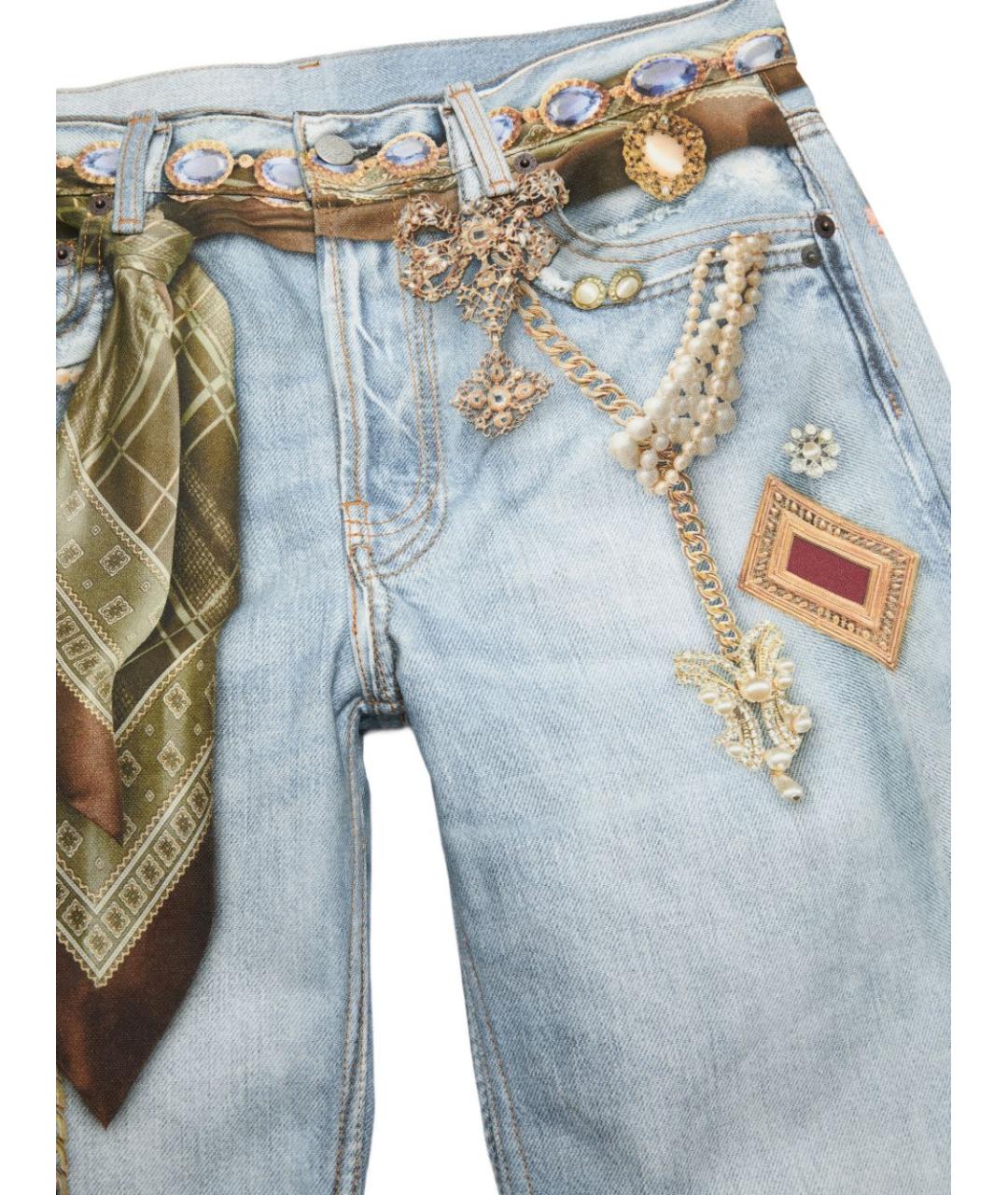 ACNE STUDIOS Голубые хлопковые прямые джинсы, фото 4