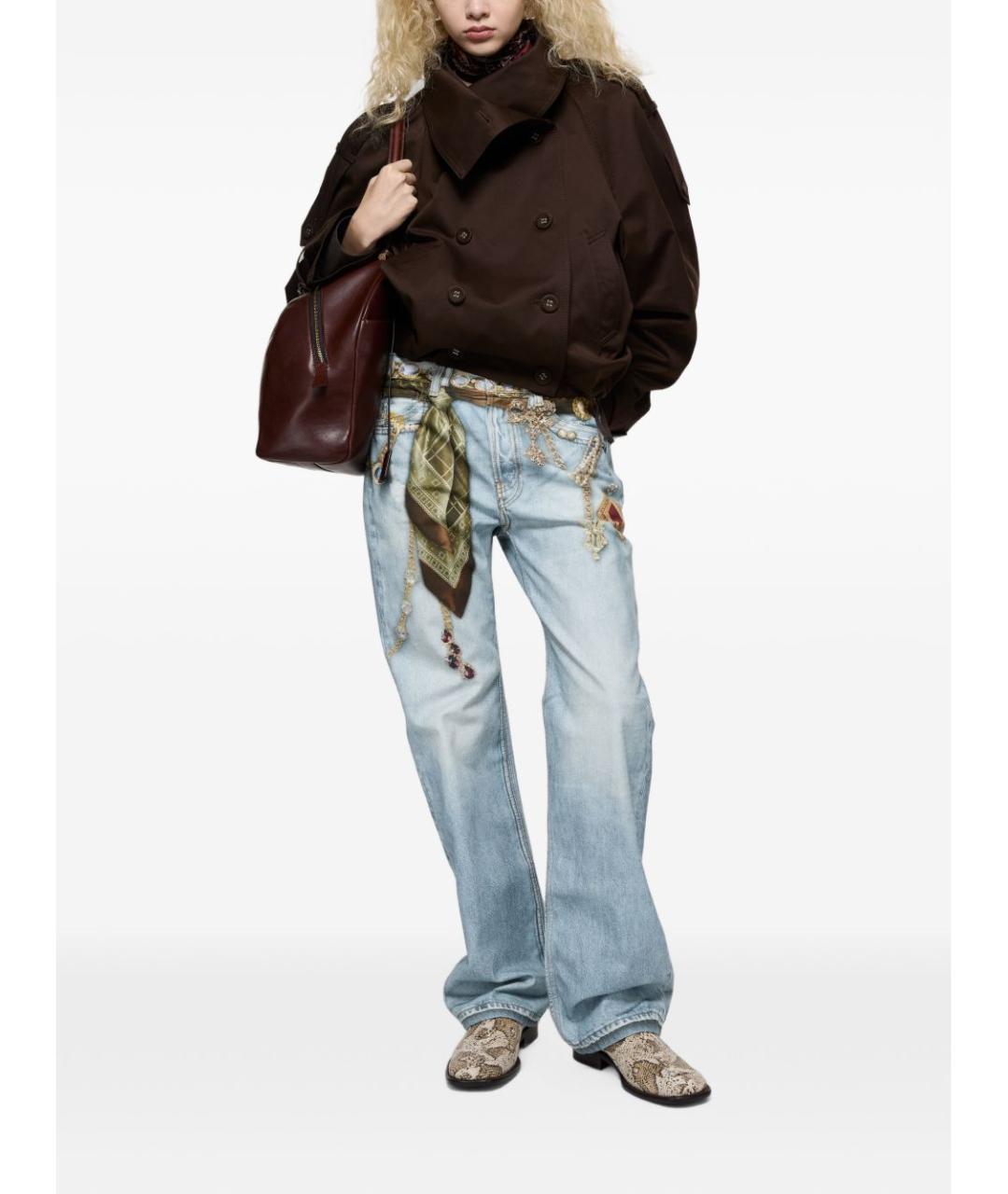 ACNE STUDIOS Голубые хлопковые прямые джинсы, фото 5