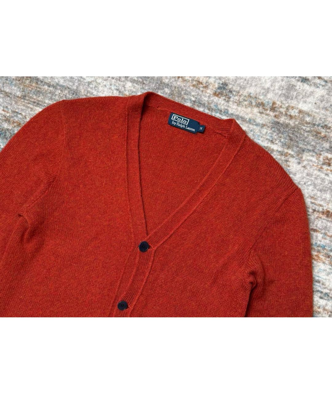 POLO RALPH LAUREN Оранжевый шерстяной кардиган, фото 2