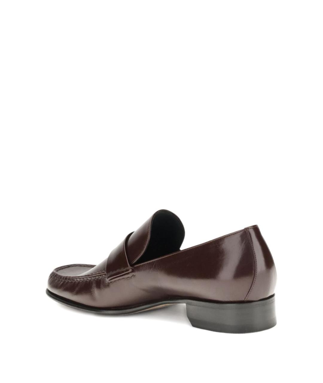 PHOEBE PHILO Бордовые кожаные лоферы, фото 2