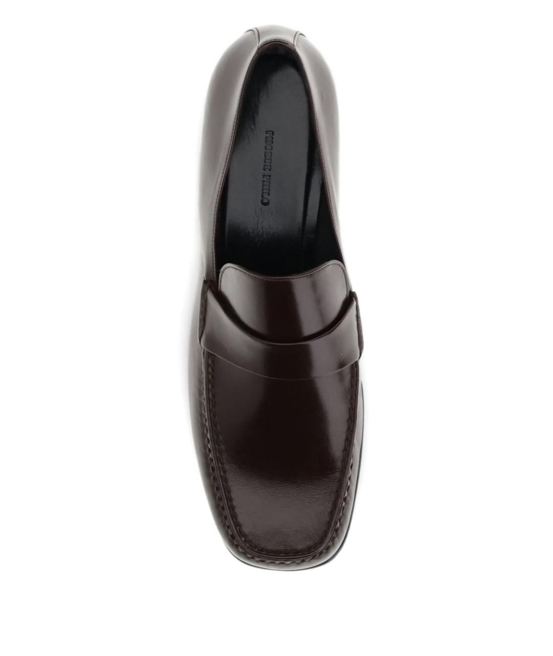 PHOEBE PHILO Бордовые кожаные лоферы, фото 3