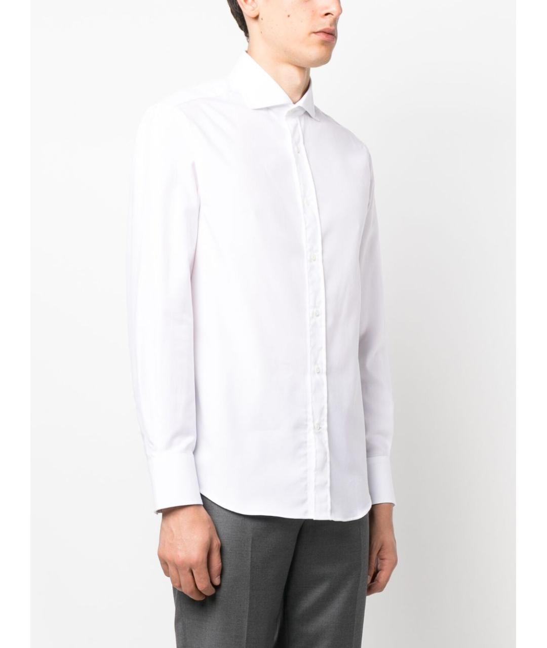 BRUNELLO CUCINELLI Белая хлопковая классическая рубашка, фото 4