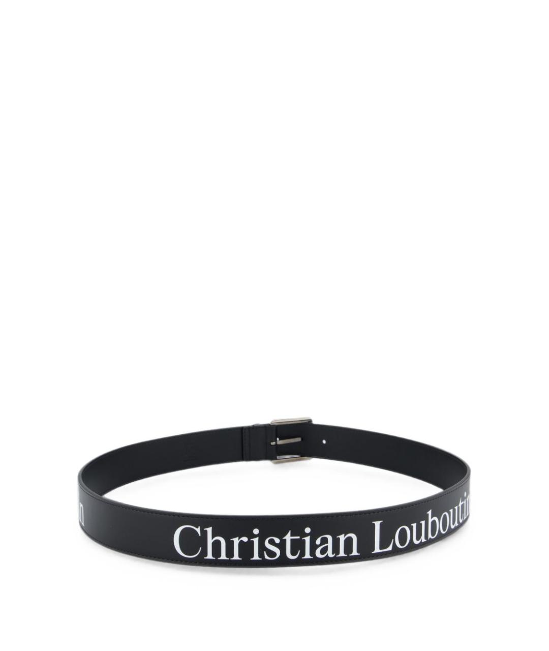 CHRISTIAN LOUBOUTIN Черный кожаный ремень, фото 3