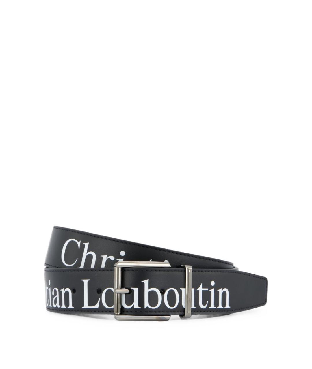 CHRISTIAN LOUBOUTIN Черный кожаный ремень, фото 2