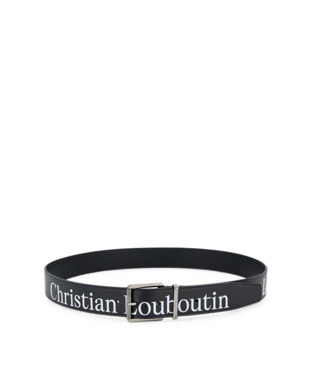 CHRISTIAN LOUBOUTIN Черный кожаный ремень, фото 1