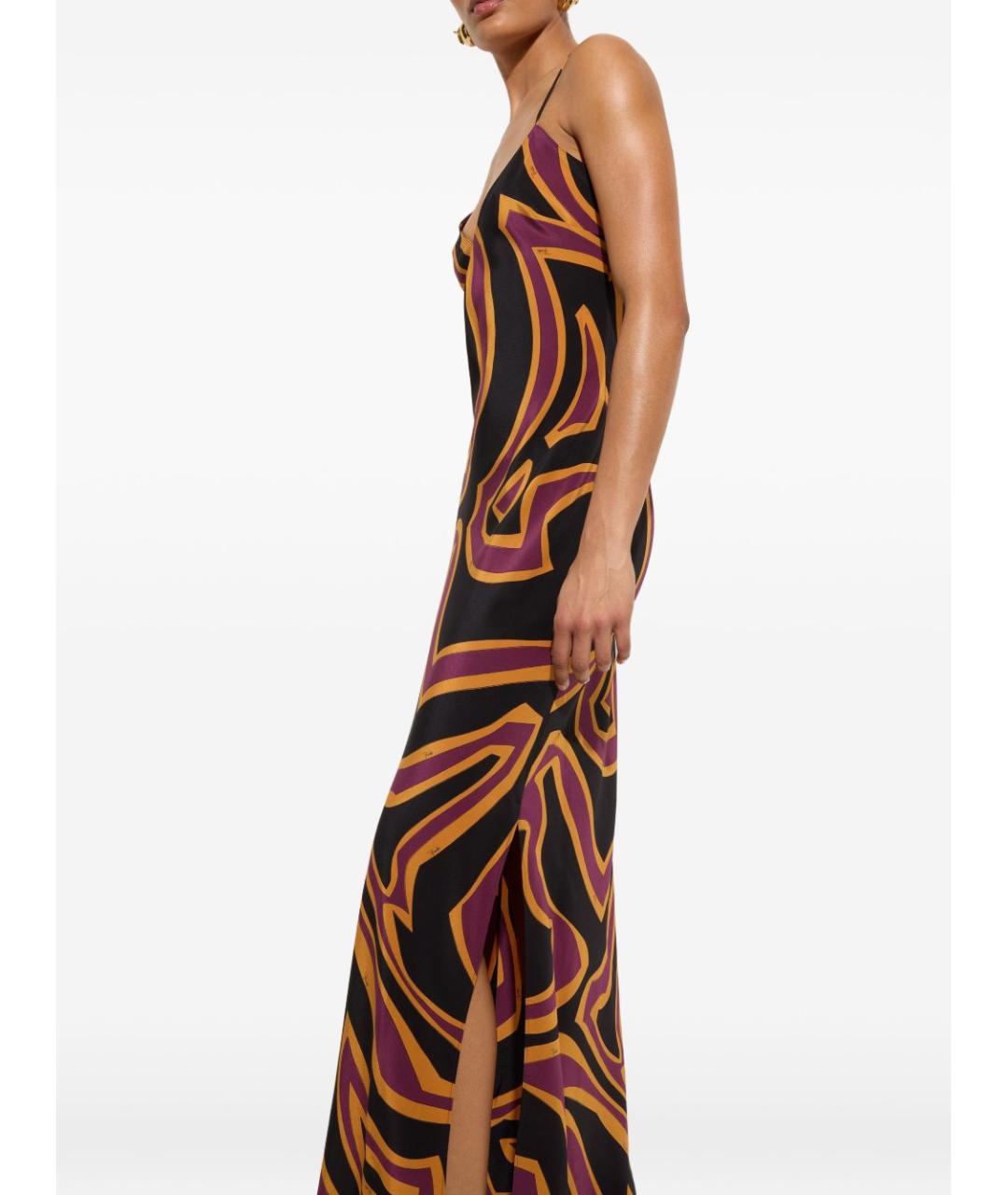 PUCCI Бордовое шелковое коктейльное платье, фото 3