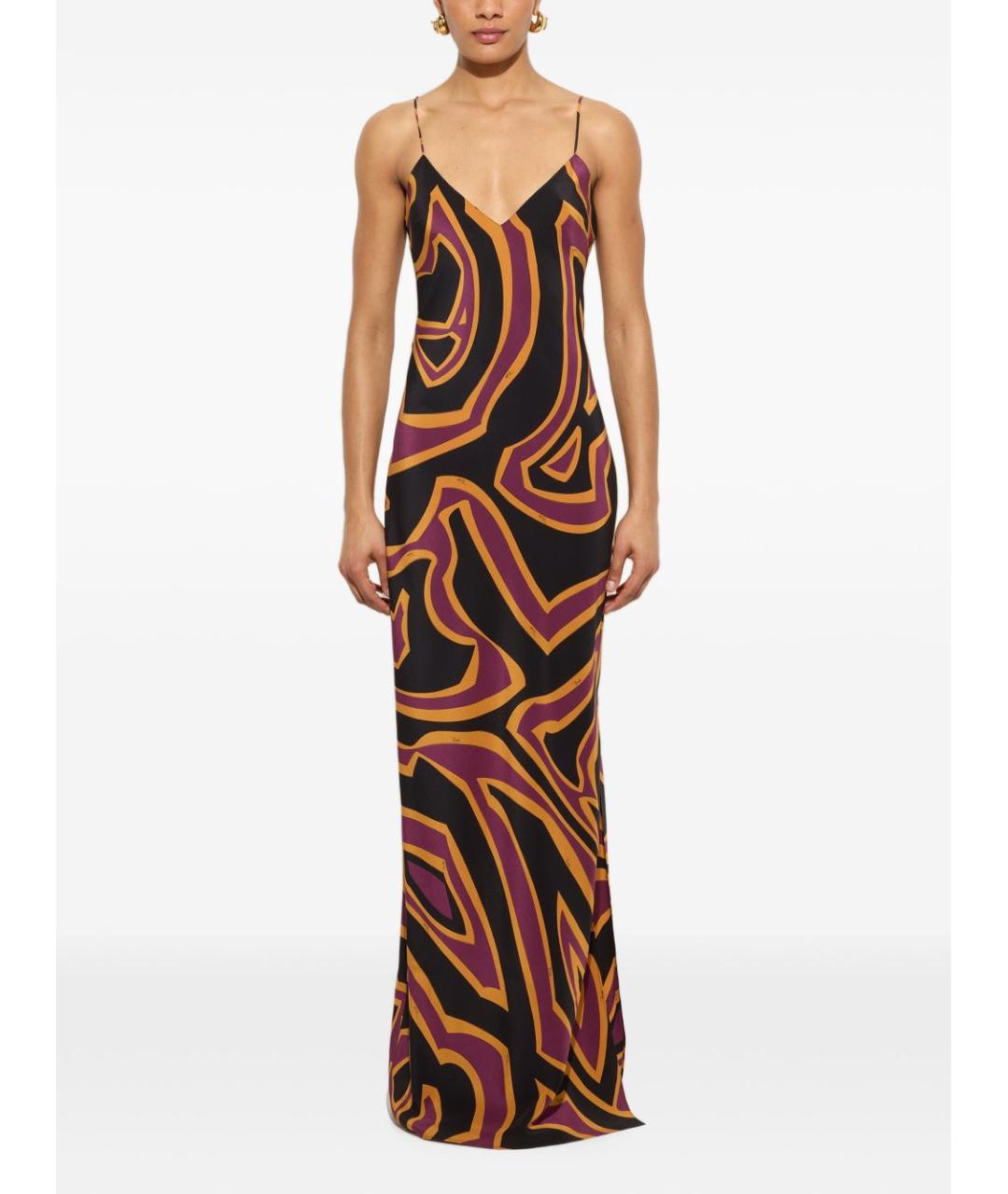 PUCCI Бордовое шелковое коктейльное платье, фото 5
