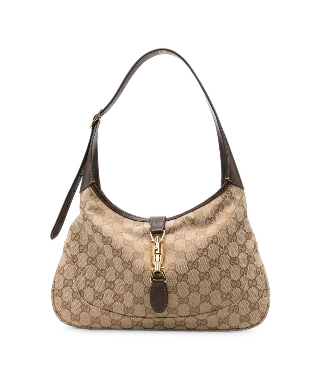 GUCCI Бежевая сумка через плечо из канвы, фото 1