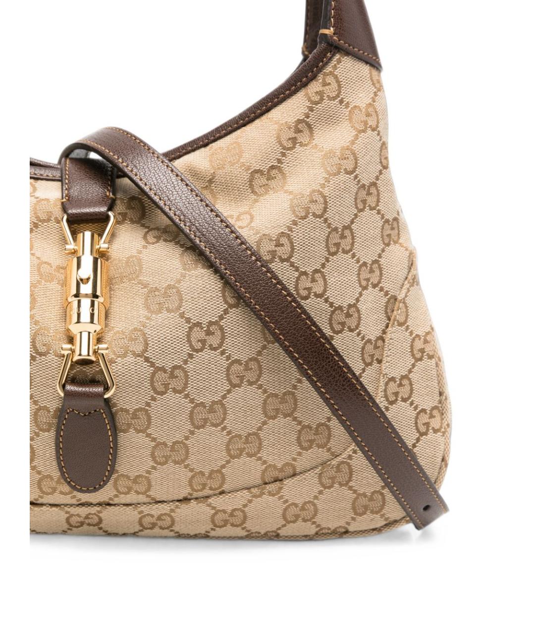 GUCCI Бежевая сумка через плечо из канвы, фото 2