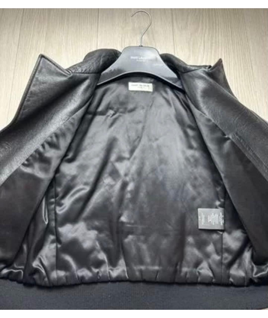 SAINT LAURENT Черная кожаная куртка, фото 3