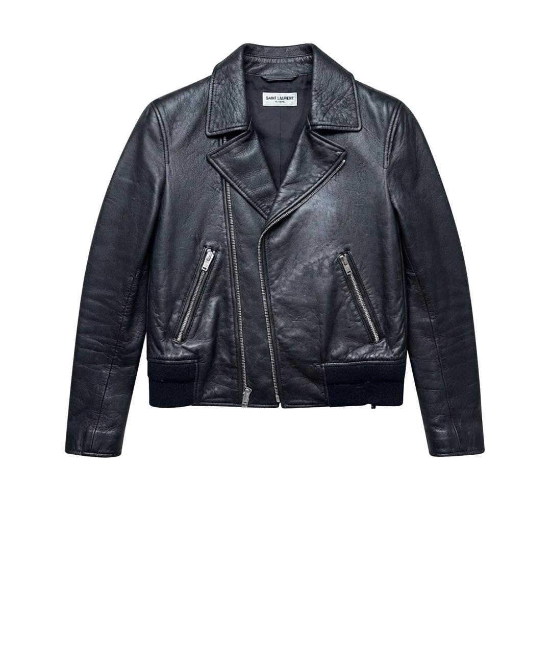 SAINT LAURENT Черная кожаная куртка, фото 1