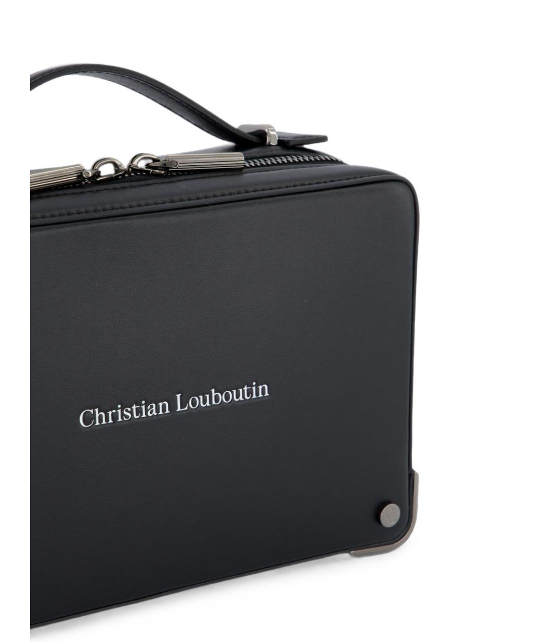 CHRISTIAN LOUBOUTIN Черная кожаная сумка на плечо, фото 4