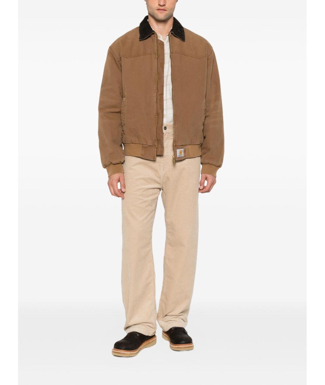 CARHARTT WIP Бежевые хлопковые повседневные брюки, фото 5