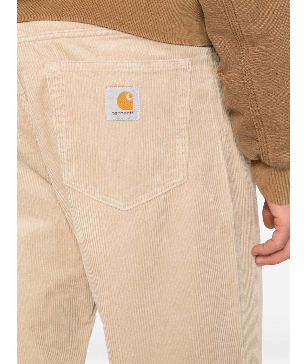CARHARTT WIP Бежевые хлопковые повседневные брюки, фото 3