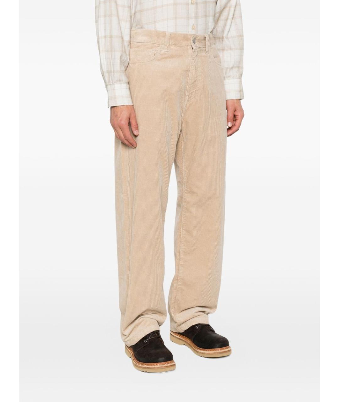 CARHARTT WIP Бежевые хлопковые повседневные брюки, фото 2