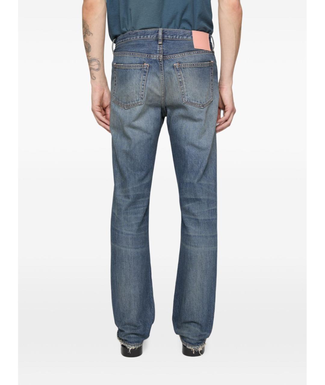ACNE STUDIOS Синие хлопковые прямые джинсы, фото 5