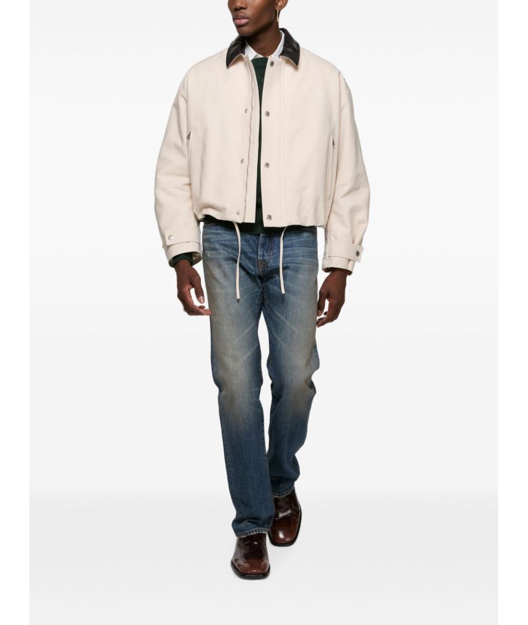 ACNE STUDIOS Синие хлопковые прямые джинсы, фото 2