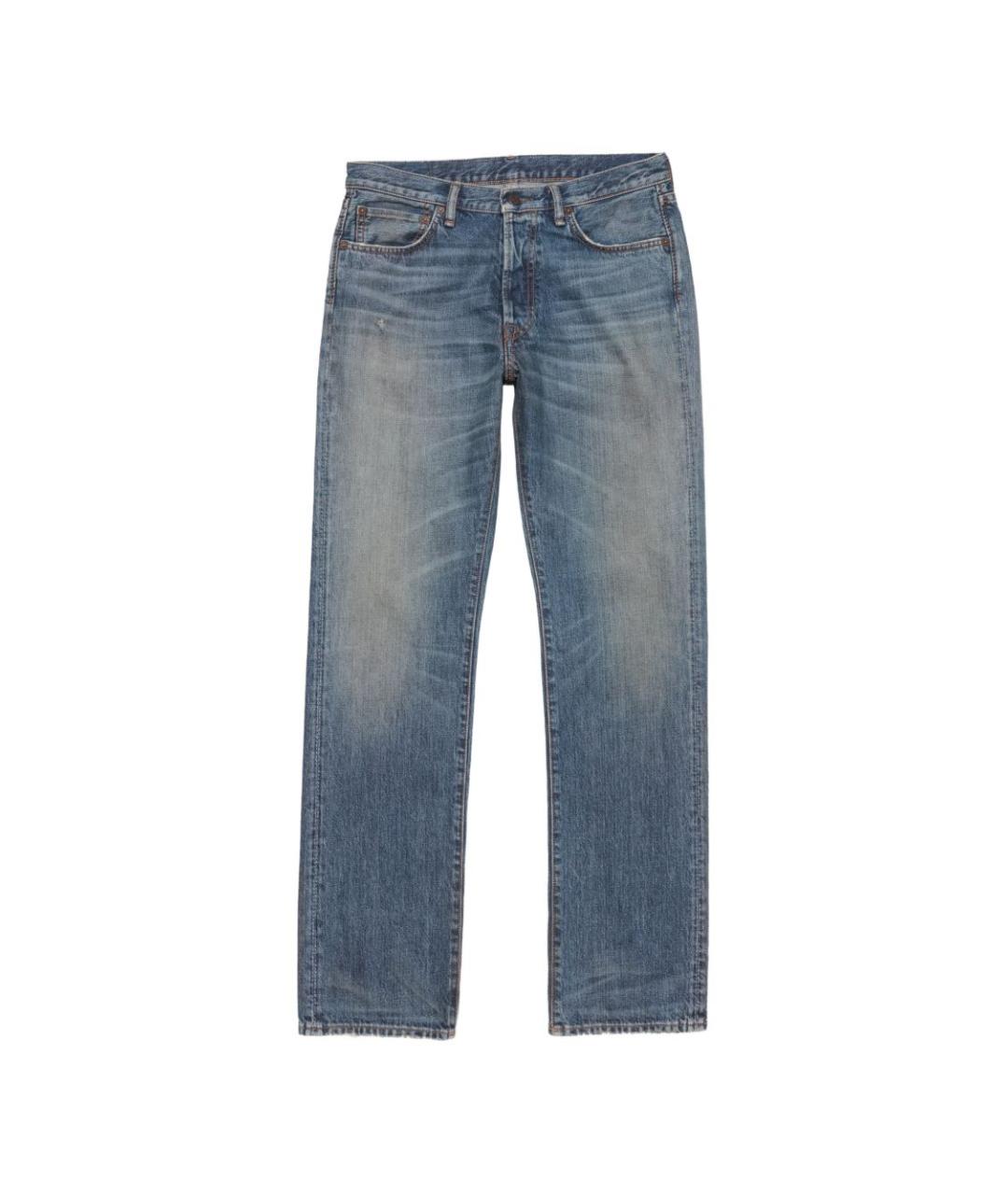 ACNE STUDIOS Синие хлопковые прямые джинсы, фото 1