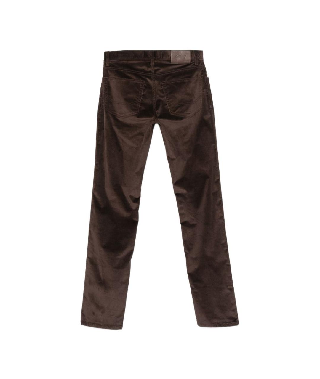 BRIONI Коричневые хлопковые прямые джинсы, фото 2