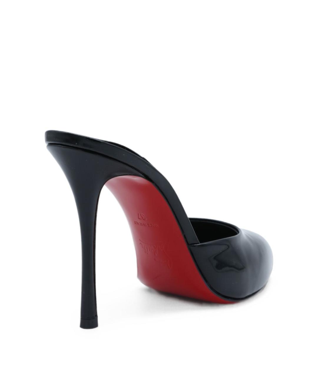 CHRISTIAN LOUBOUTIN Черные мюли из лакированной кожи, фото 2