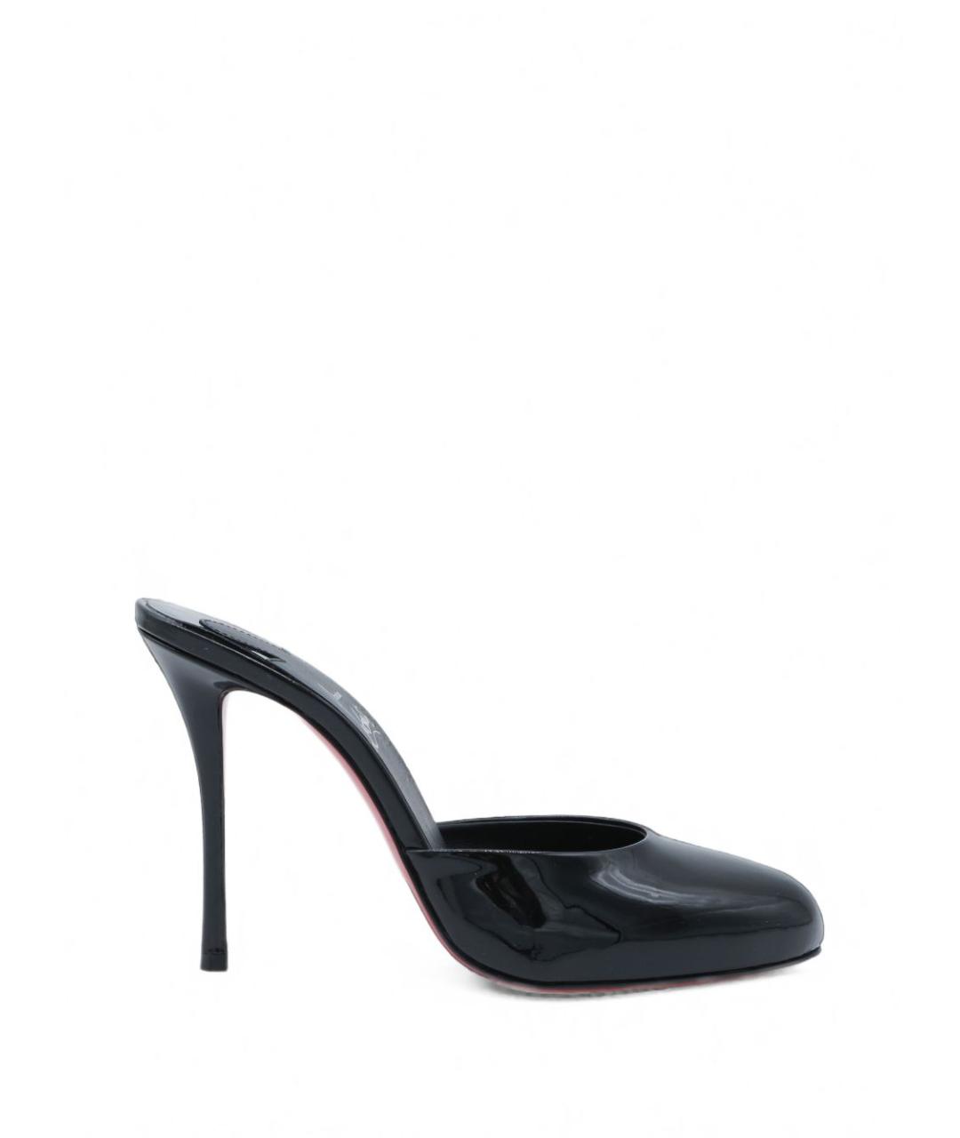 CHRISTIAN LOUBOUTIN Черные мюли из лакированной кожи, фото 1