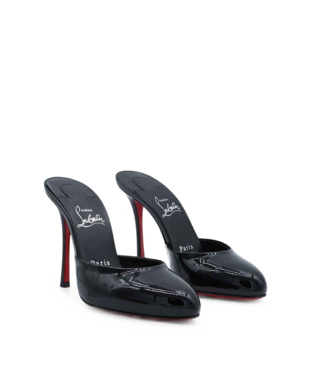 CHRISTIAN LOUBOUTIN Черные мюли из лакированной кожи, фото 3