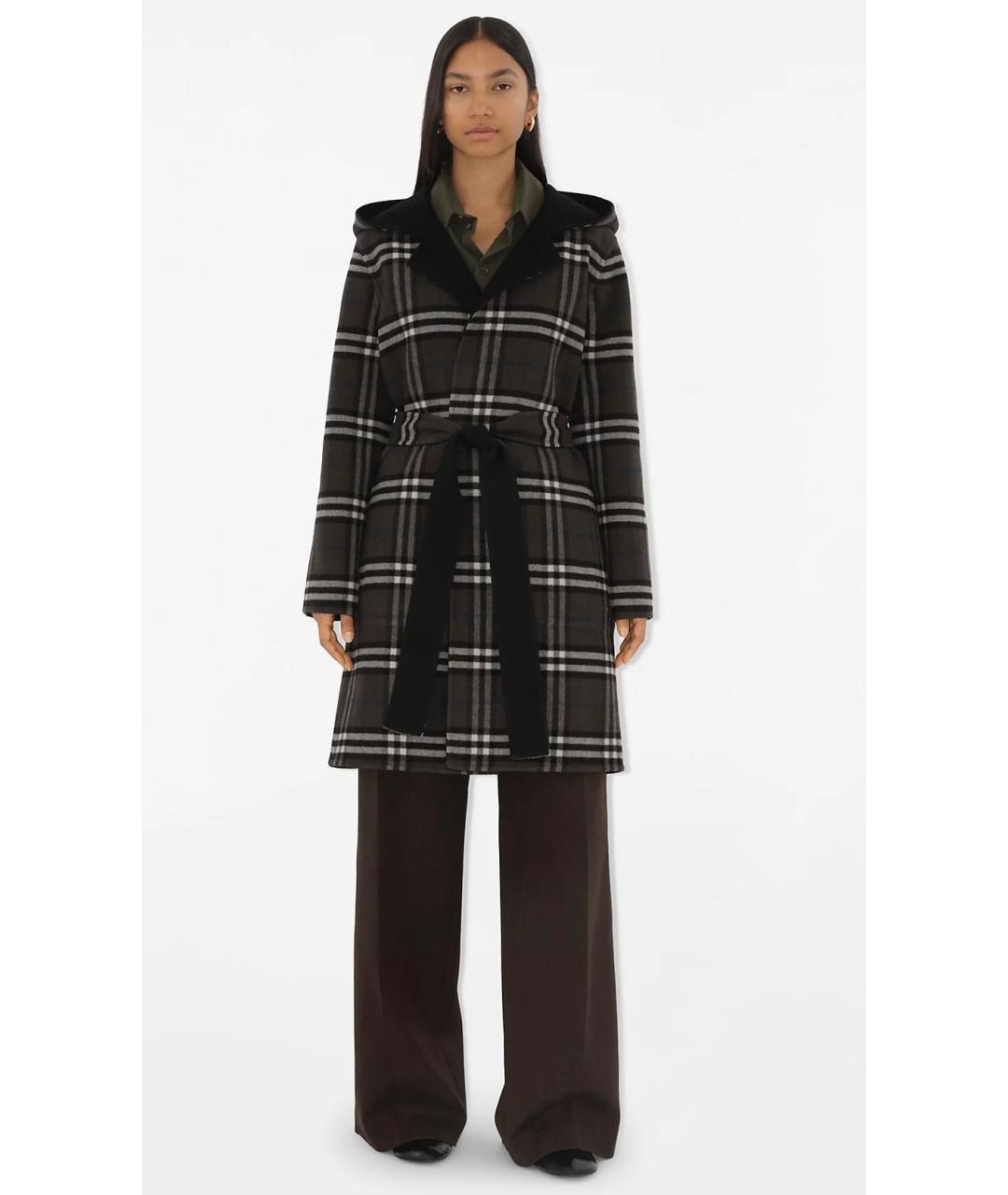 BURBERRY Черное шерстяное пальто, фото 5