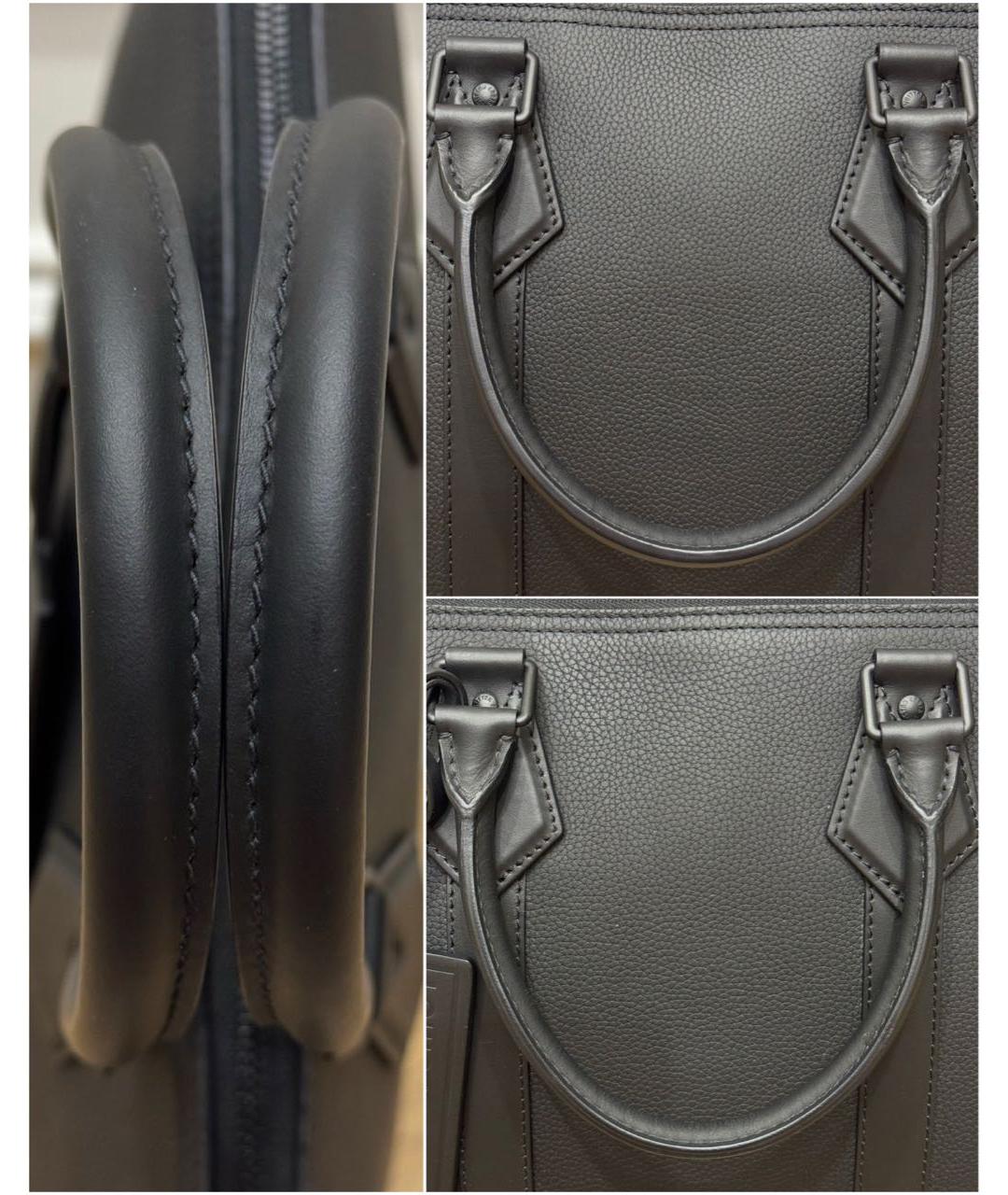 LOUIS VUITTON Черный кожаный портфель, фото 5
