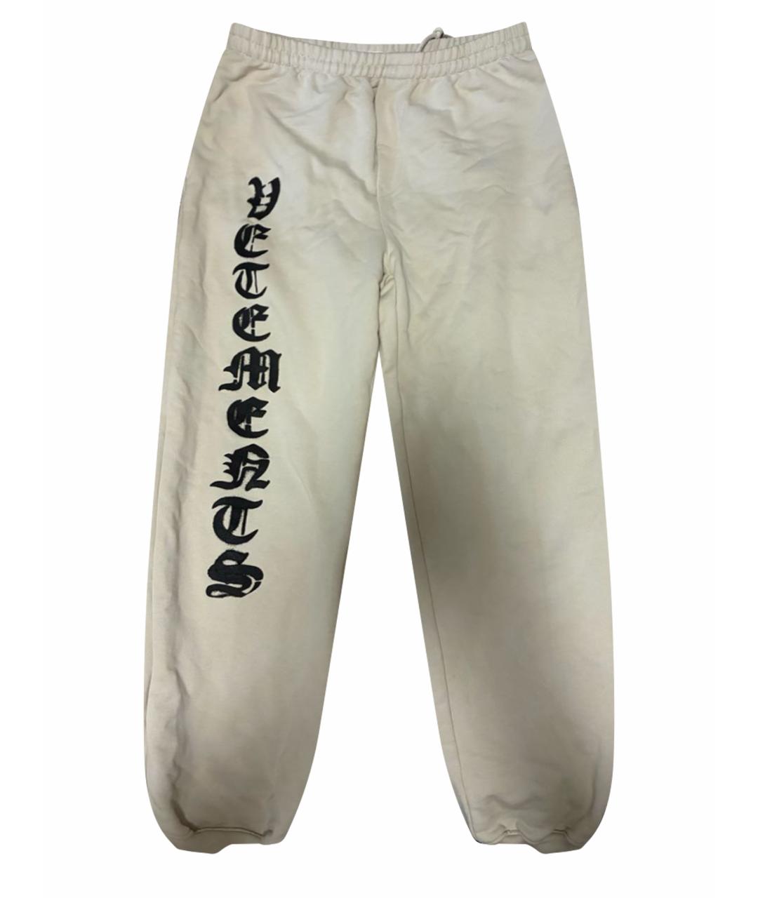 VETEMENTS Бежевые хлопковые повседневные брюки, фото 1