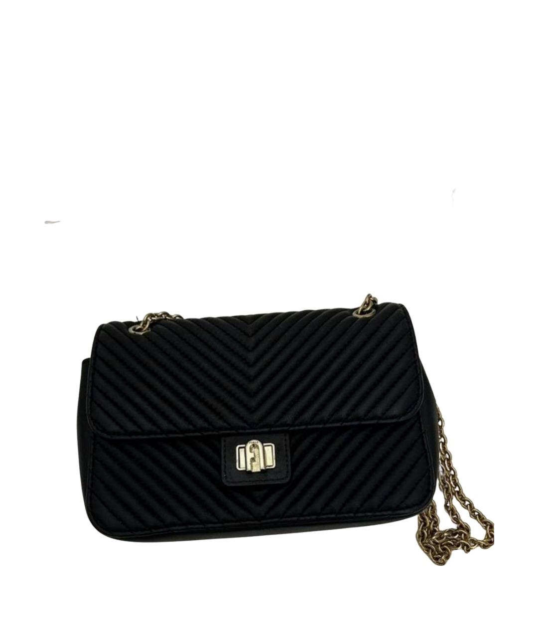 FURLA Черная кожаная сумка через плечо, фото 8