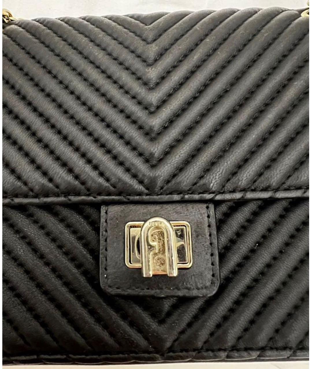 FURLA Черная кожаная сумка через плечо, фото 2