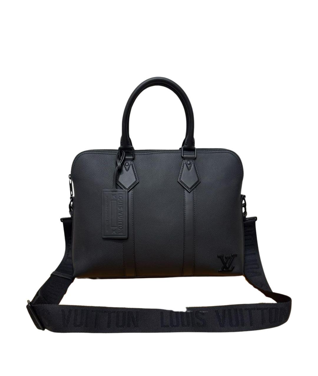 LOUIS VUITTON Черная кожаная сумка на плечо, фото 1