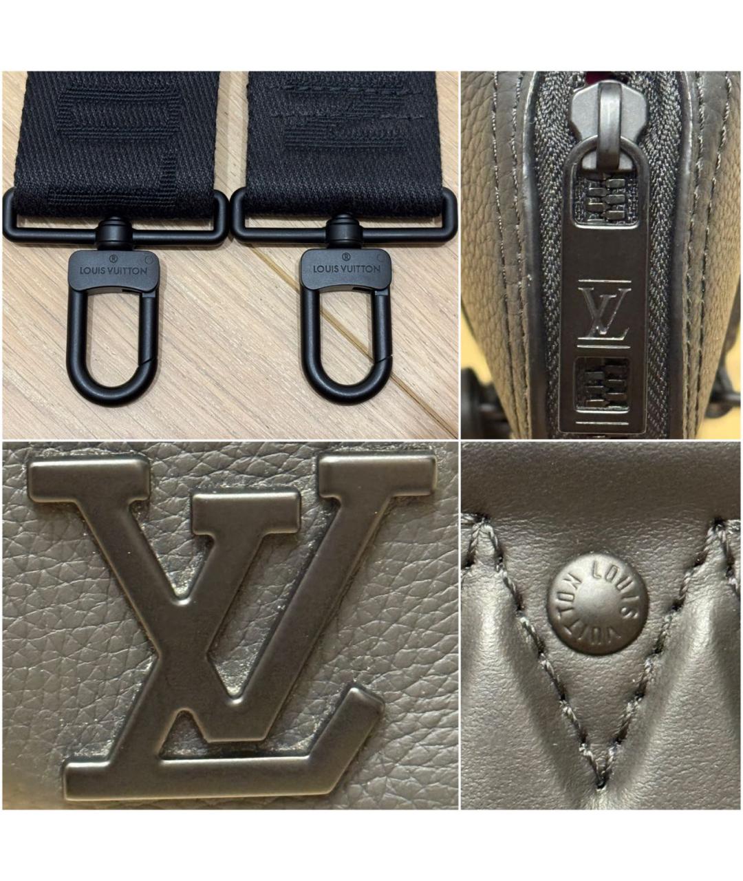 LOUIS VUITTON Черная кожаная сумка на плечо, фото 7