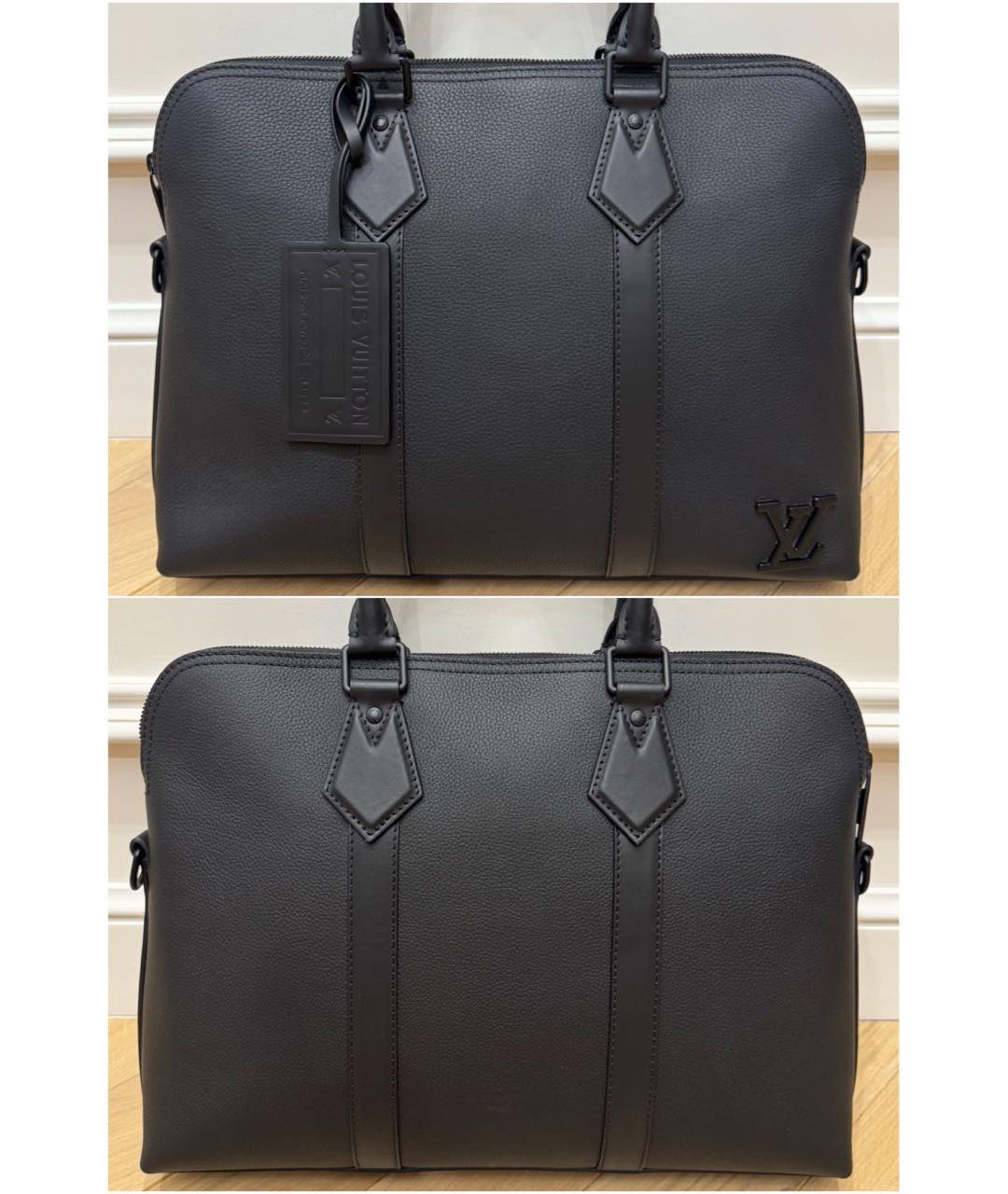 LOUIS VUITTON Черная кожаная сумка на плечо, фото 2