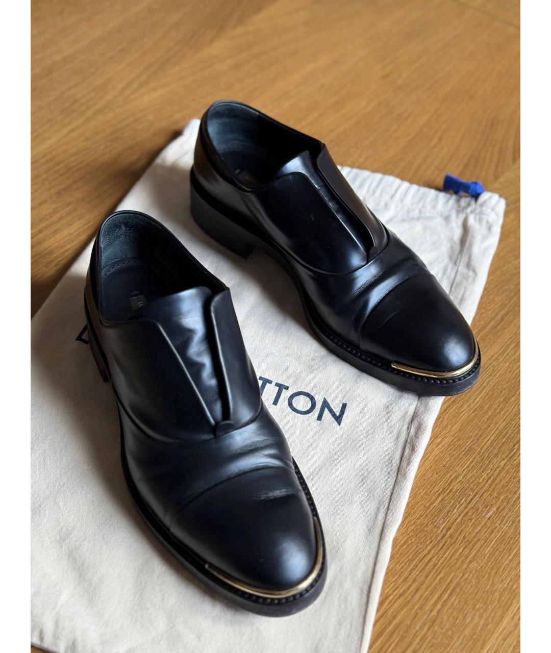 LOUIS VUITTON Черные кожаные брогги и оксфорды, фото 3