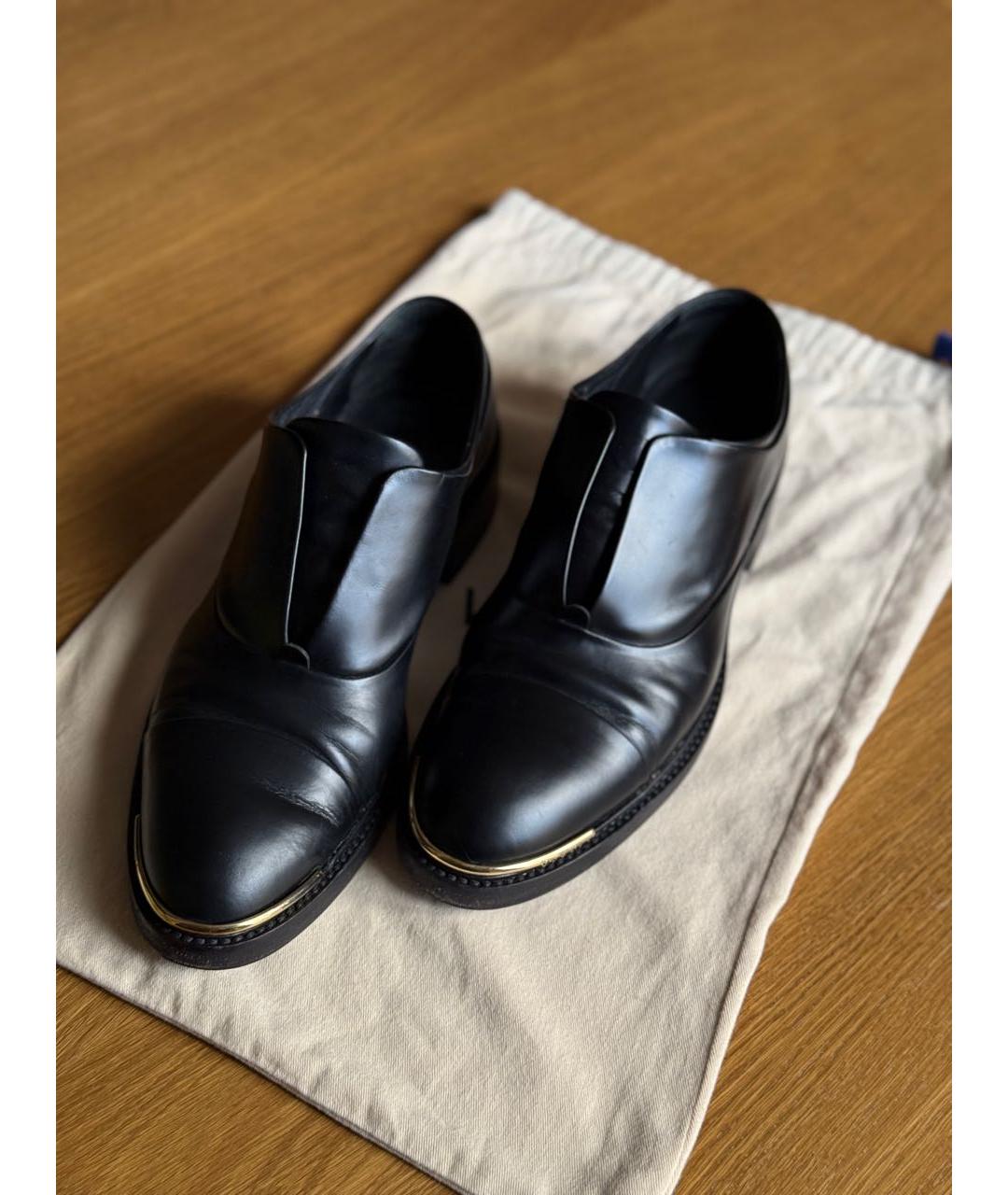 LOUIS VUITTON Черные кожаные брогги и оксфорды, фото 4