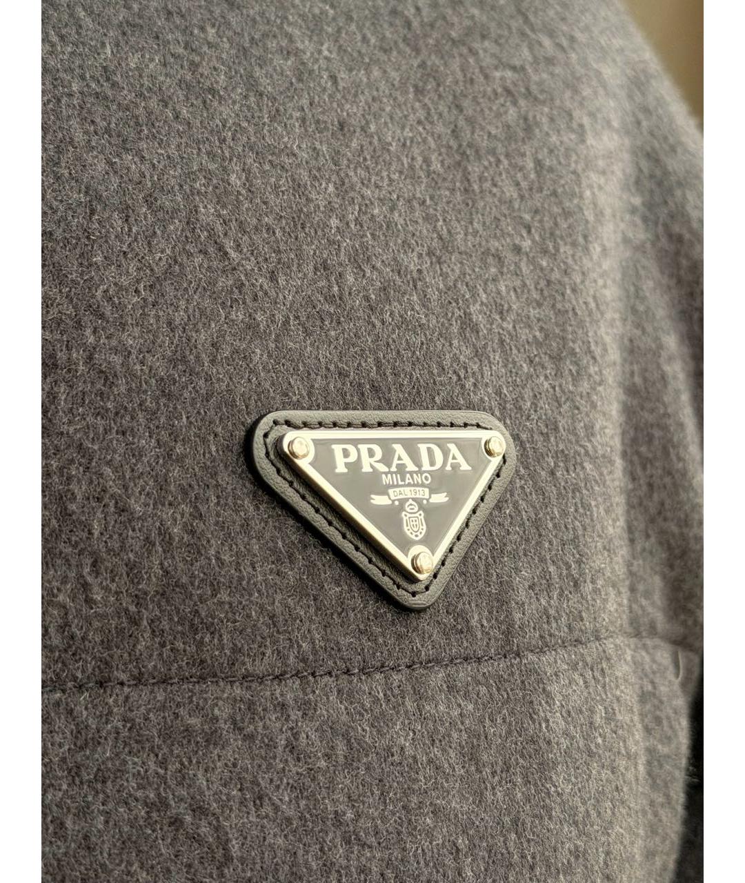 PRADA Антрацитовый кашемировый пуховик, фото 4