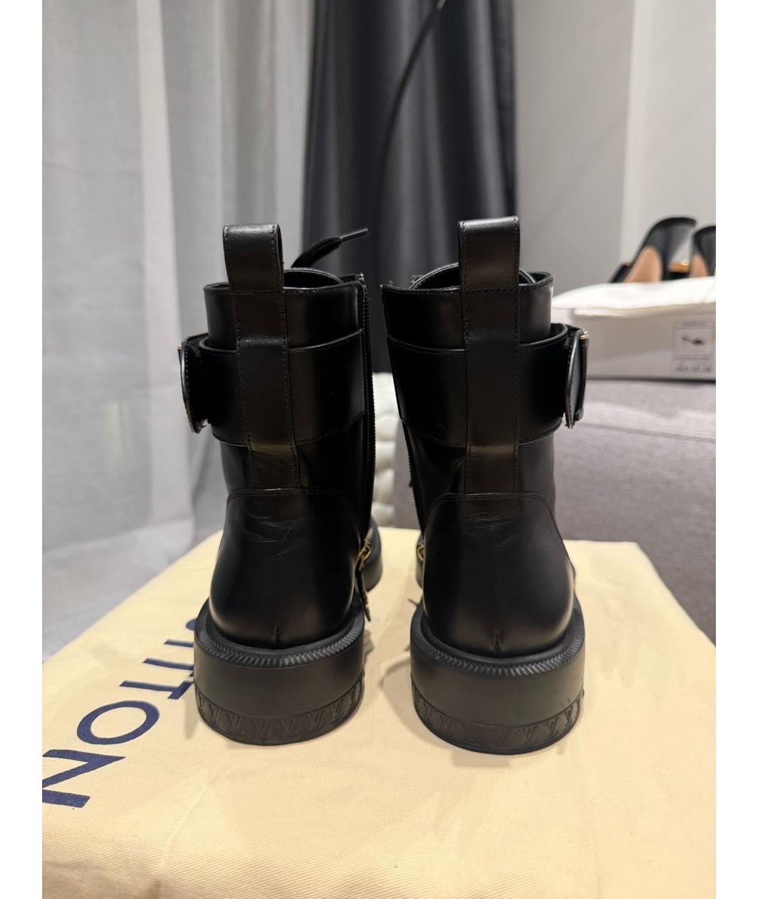 LOUIS VUITTON Черные кожаные ботинки, фото 4