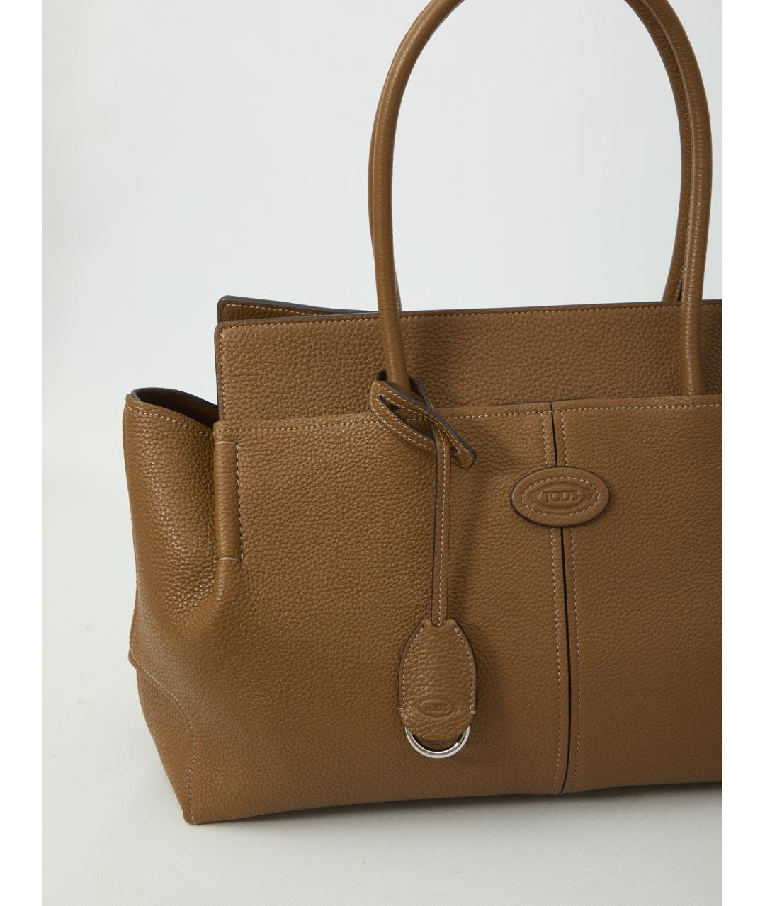 TOD'S Коричневая кожаная сумка тоут, фото 4