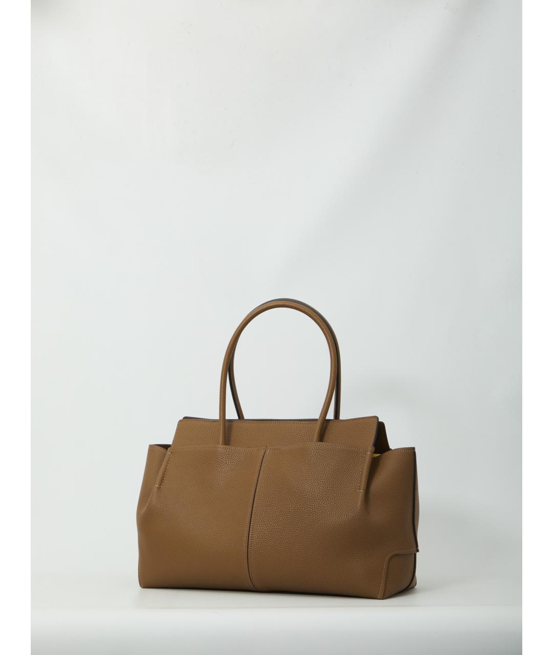 TOD'S Коричневая кожаная сумка тоут, фото 2