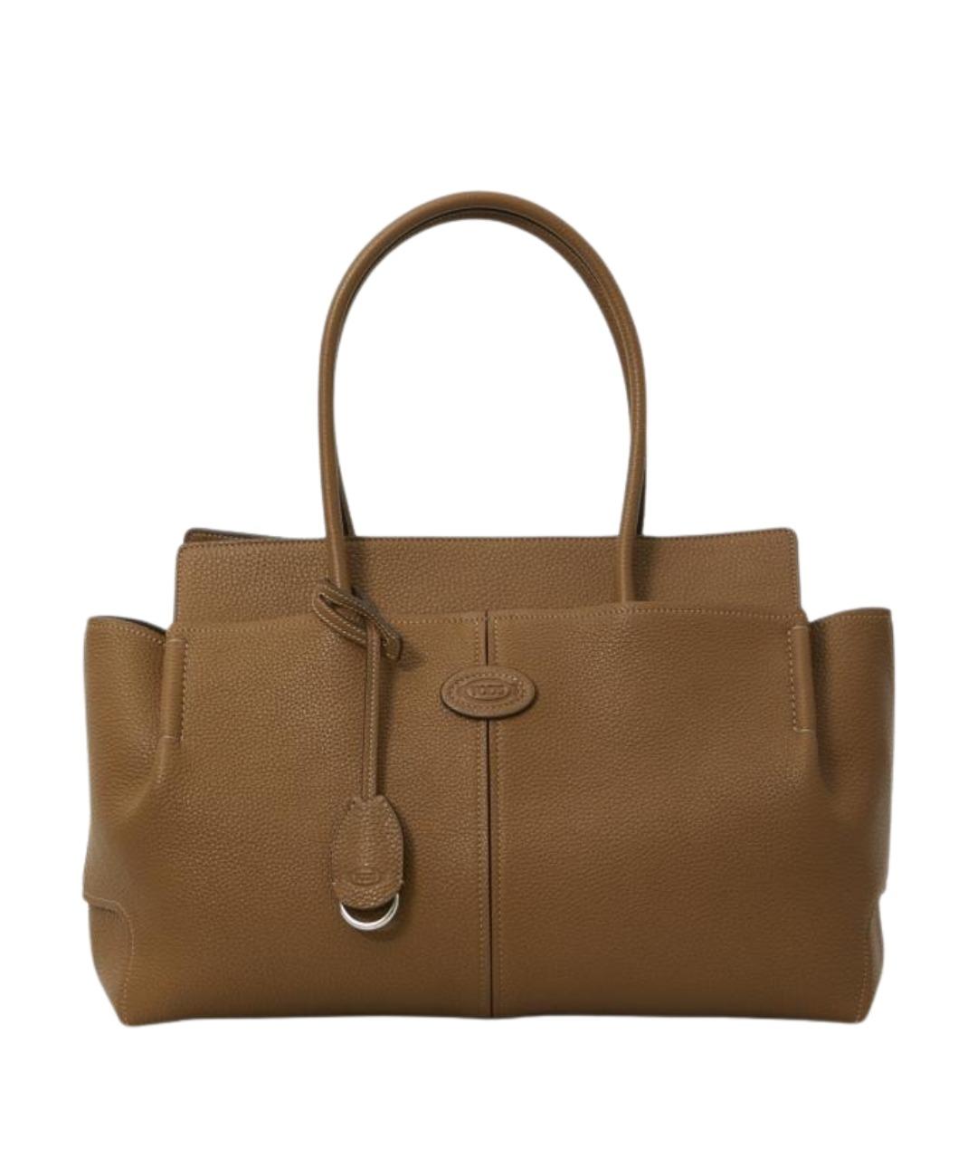 TOD'S Коричневая кожаная сумка тоут, фото 1