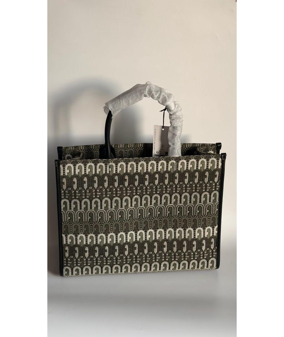 FURLA Хаки жаккардовая сумка тоут, фото 7