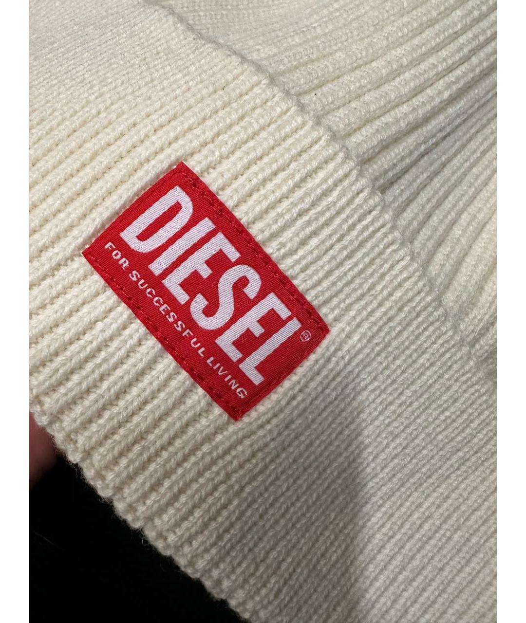 DIESEL Белая шерстяная шапка, фото 3