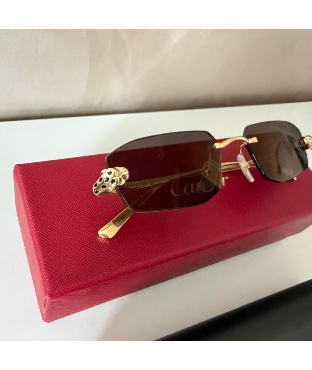 CARTIER Черные металлические солнцезащитные очки, фото 4