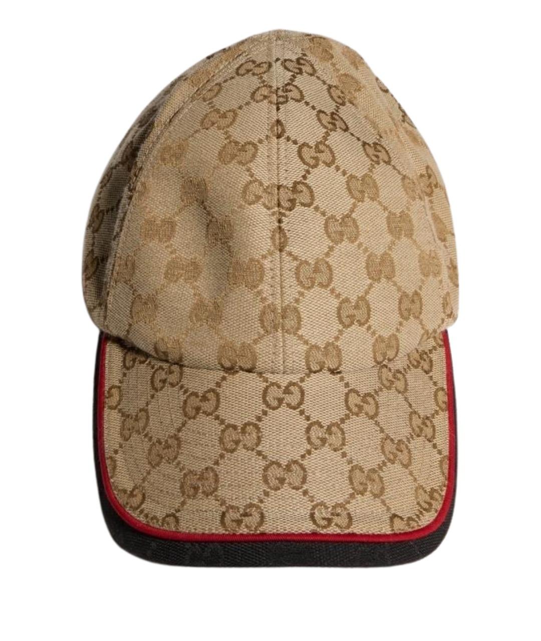 GUCCI Бежевая хлопковая кепка/бейсболка, фото 1