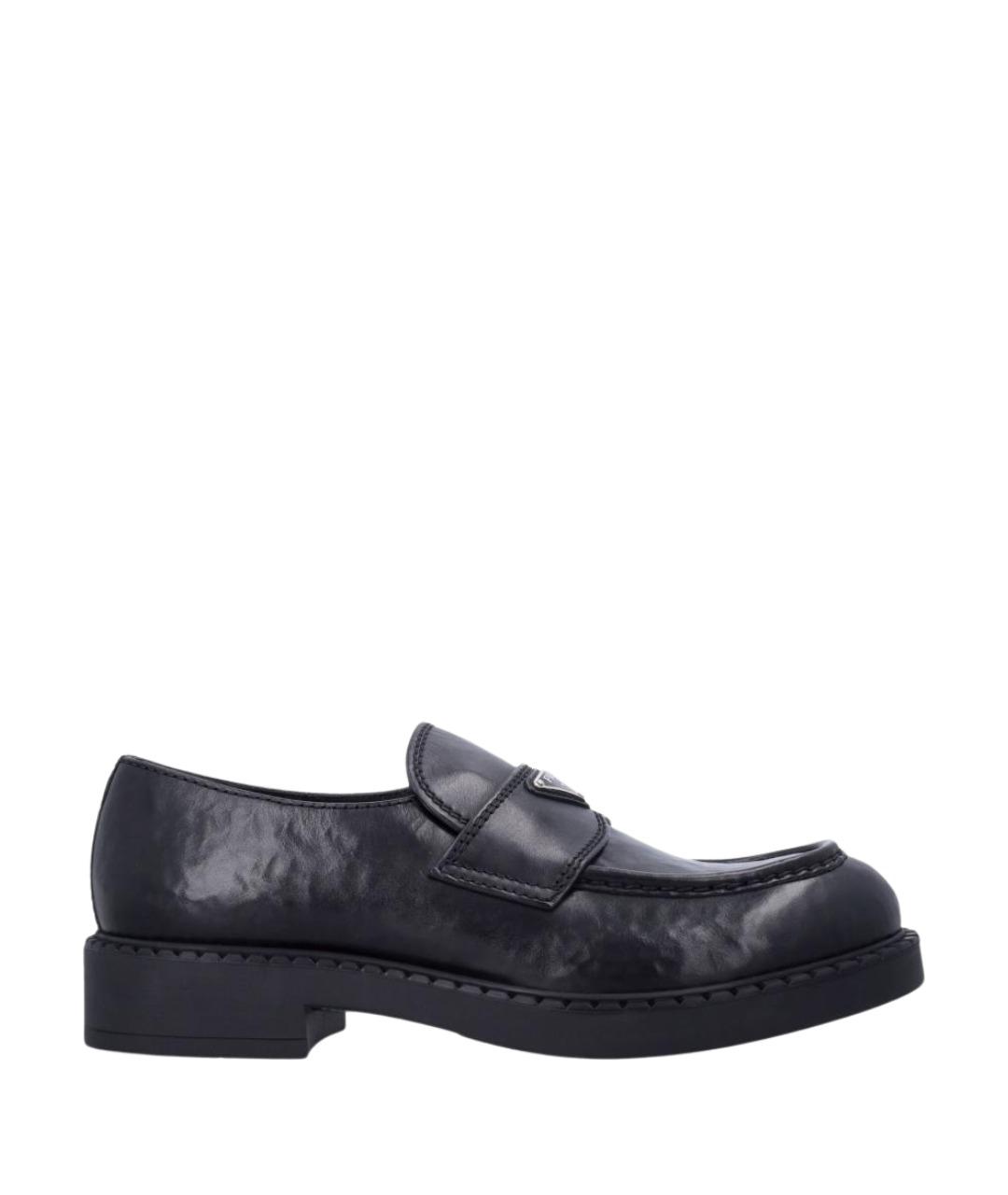PRADA Черные кожаные лоферы, фото 1