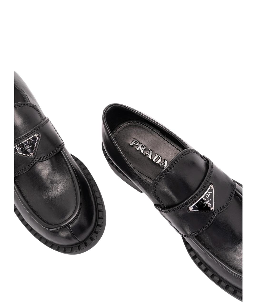 PRADA Черные кожаные лоферы, фото 5
